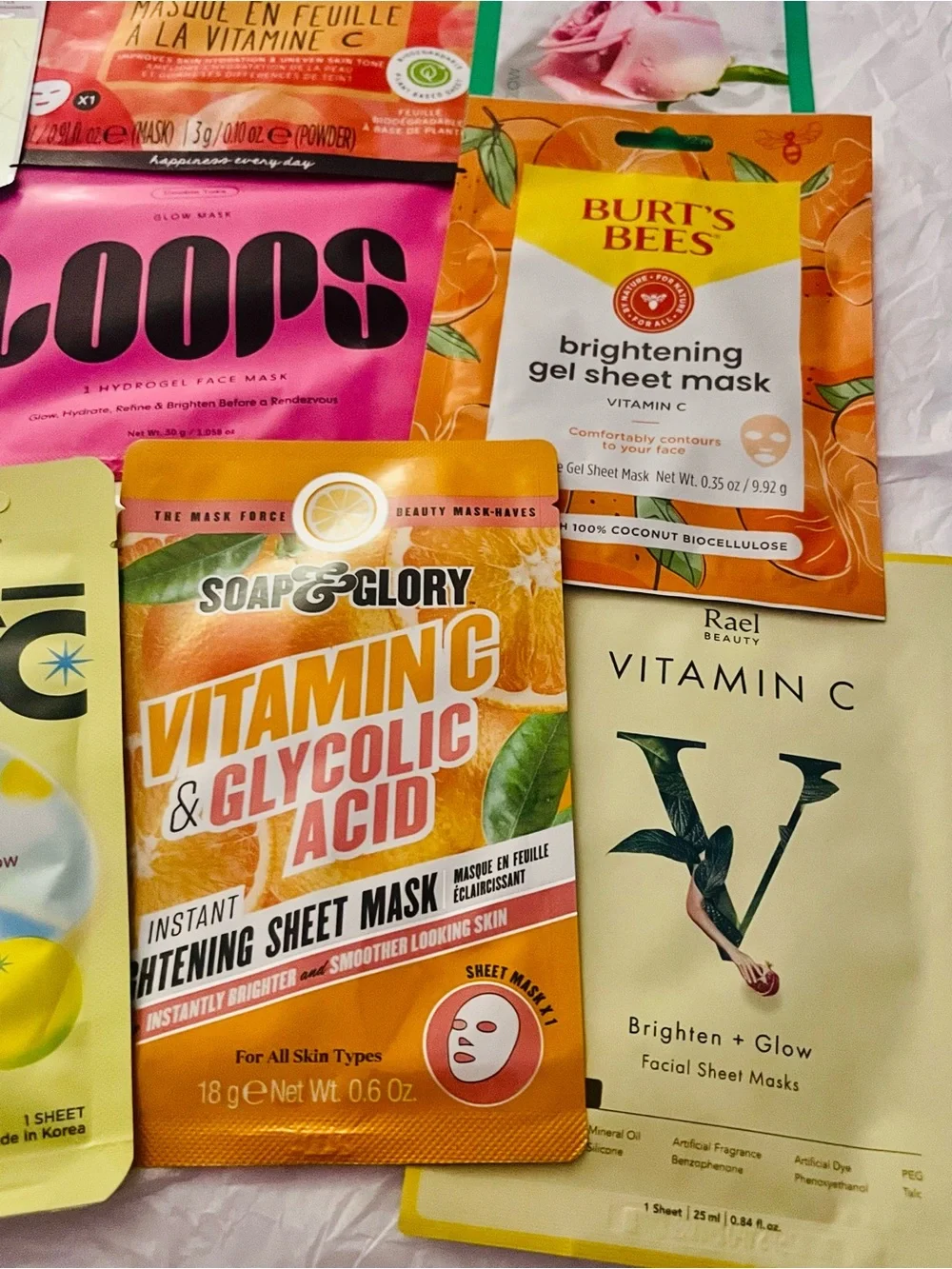 Vitamin C/ Glow Skincare Sheet Mask Bundle (10)
